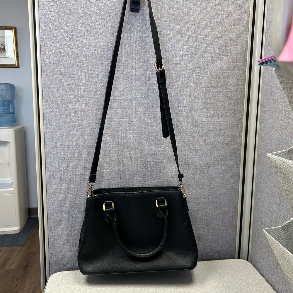 Black Purse / Long strap Plus Handles / Shoulder or Crossbody